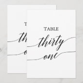 Elegant zwart 5x7 afdrukbare tafel nummer 31 kaart (Voorkant / Achterkant)