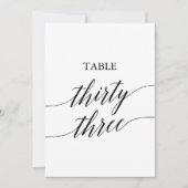 Elegant zwart 5x7 afdrukbare tafel nummer 33 kaart (Voorkant)