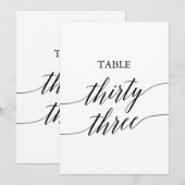 Elegant zwart 5x7 afdrukbare tafel nummer 33 kaart (Voorkant / Achterkant)