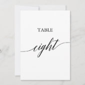 Elegant zwart 5x7 afdrukbare tafel nummer acht kaart (Voorkant)