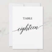 Elegant zwart 5x7 afdrukbare tafel nummer achttien kaart (Achterkant)