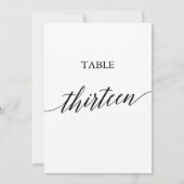 Elegant zwart 5x7 afdrukbare tafel nummer dertien kaart (Achterkant)