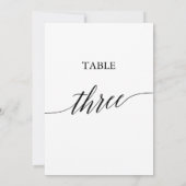 Elegant zwart 5x7 afdrukbare tafel nummer drie kaart (Achterkant)