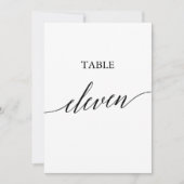 Elegant zwart 5x7 afdrukbare tafel nummer elf kaart (Voorkant)