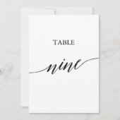 Elegant zwart 5x7 afdrukbare tafel nummer negen kaart (Voorkant)