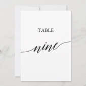 Elegant zwart 5x7 afdrukbare tafel nummer negen kaart (Achterkant)