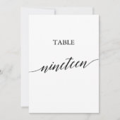Elegant zwart 5x7 afdrukbare tafel nummer negentie kaart (Voorkant)