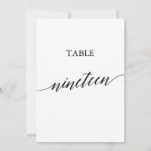 Elegant zwart 5x7 afdrukbare tafel nummer negentie kaart (Achterkant)