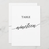 Elegant zwart 5x7 afdrukbare tafel nummer negentie kaart (Voorkant / Achterkant)