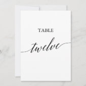 Elegant zwart 5x7 afdrukbare tafel nummer twaalf kaart (Voorkant)