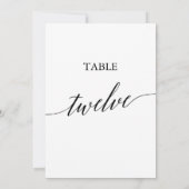 Elegant zwart 5x7 afdrukbare tafel nummer twaalf kaart (Achterkant)