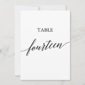Elegant zwart 5x7 afdrukbare tafel nummer veertien kaart (Voorkant)