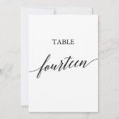 Elegant zwart 5x7 afdrukbare tafel nummer veertien kaart (Achterkant)