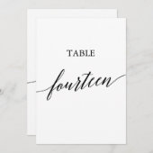 Elegant zwart 5x7 afdrukbare tafel nummer veertien kaart (Voorkant / Achterkant)