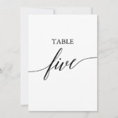 Elegant zwart 5x7 afdrukbare tafel nummer vijf kaart (Voorkant)
