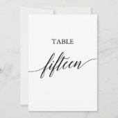 Elegant zwart 5x7 afdrukbare tafel nummer vijftien kaart (Voorkant)