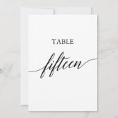 Elegant zwart 5x7 afdrukbare tafel nummer vijftien kaart (Achterkant)