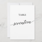 Elegant zwart 5x7 afdrukbare tafel nummer zeventie kaart (Achterkant)