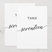 Elegant zwart 5x7 afdrukbare tafel nummer zeventie kaart (Voorkant / Achterkant)