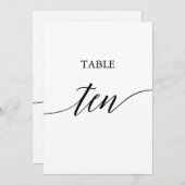 Elegant Zwart 5x7 Afdrukbare Tien Tafelnummer (Voorkant / Achterkant)