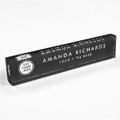 Elegant zwart aangepaste logo naambordje