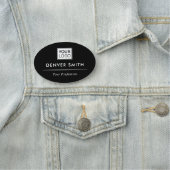 Elegant zwart aangepaste logo naamplaatje (In situ)