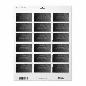 Elegant zwart adreslabel etiket (Full Sheet)