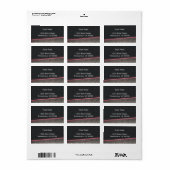 Elegant zwart adreslabel etiket (Full Sheet)