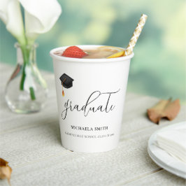 Elegant zwart afstudeerkapscript Afstuderen Papieren Bekers