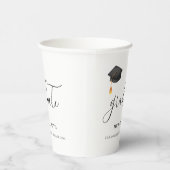 Elegant zwart afstudeerkapscript Afstuderen Papieren Bekers (Rechts)