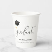 Elegant zwart afstudeerkapscript Afstuderen Papieren Bekers (Voorkant)