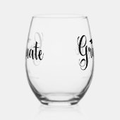 Elegant zwart Afstuderen naam Afstuderen Wijnglas Zonder Voet (Links)