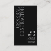 Elegant zwart algemeen aannemer visitekaartje (Voorkant)