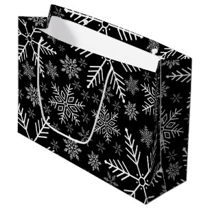Elegant zwart aqua wit winter sneeuwvlok groot cadeauzakje