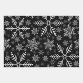 Elegant zwart aqua wit winter sneeuwvlok inpakpapier vel (Voorkant)