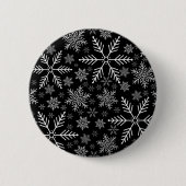 Elegant zwart aqua wit winter sneeuwvlok ronde button 5,7 cm (Voorkant)