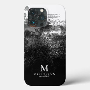 Elegant zwart aquarelmonogram Case-Mate iPhone case
