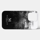 Elegant zwart aquarelmonogram Case-Mate iPhone case (Achterkant (horizontaal))