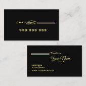 Elegant zwart autoreparatie visitekaartje (Voorkant / Achterkant)