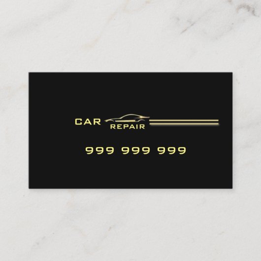 Elegant zwart autoreparatie visitekaartje (Voorkant)