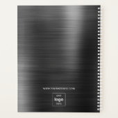 Elegant zwart bedrijfslogo 2024 planner (Achterkant)