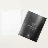 Elegant zwart bedrijfslogo 2024 planner (Display)