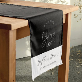 Elegant zwart bedrijfslogo merk trade show korte tafelloper