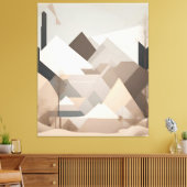 Elegant Zwart Beige Abstract Landschap Canvas Afdruk (Insitu (Woonkamer))