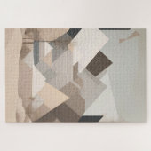 Elegant Zwart Beige Abstract Landschap Legpuzzel (Horizontaal)