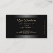 Elegant Zwart Beige Gradient en Logo Modern Visitekaartje (Achterkant)
