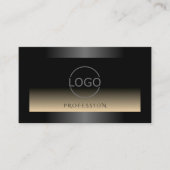 Elegant Zwart Beige Gradient en Logo Modern Visitekaartje (Voorkant)