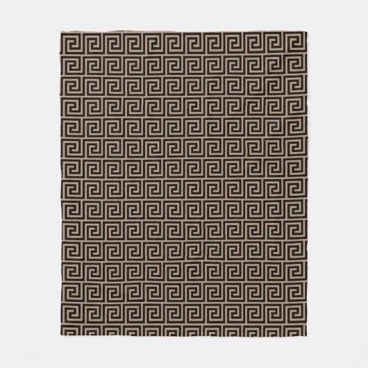 Elegant zwart & beige Griekse patroon Fleece Deken (Voorkant)