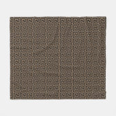 Elegant zwart & beige Griekse patroon Fleece Deken (Voorkant (Horizontaal))