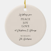 Elegant zwart beige ivoor kerst ornament (Achterkant)